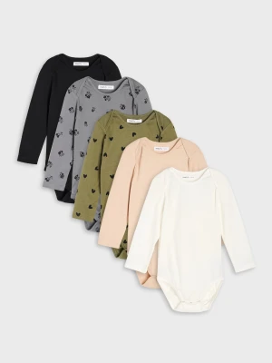 Sinsay - Bawełniane body 5 pack - khaki