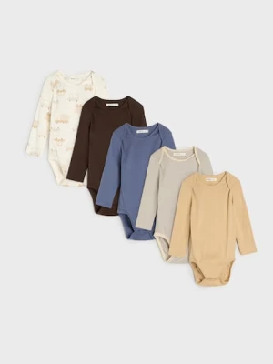 Sinsay - Bawełniane body 5 pack - kremowy