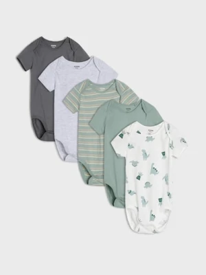 Sinsay - Bawełniane body 5 pack - zielony
