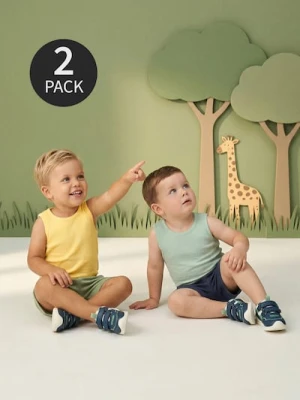 Sinsay - Bawełniane body bez rękawów 2 pack - żółty