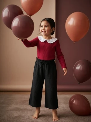 Sinsay - Bawełniane body - bordowy