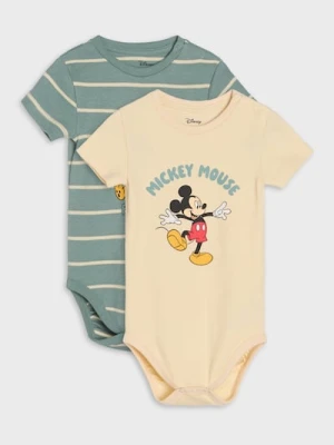 Sinsay - Bawełniane body Mickey Mouse - beżowy