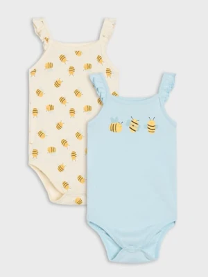 Sinsay - Bawełniane body na ramiączkach 2 pack - błękitny