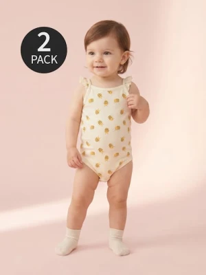 Sinsay - Bawełniane body na ramiączkach 2 pack - błękitny