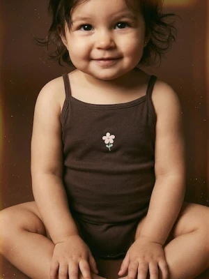 Sinsay - Bawełniane body na ramiączkach 2 pack - brązowy