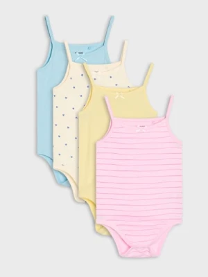 Sinsay - Bawełniane body na ramiączkach 4 pack - kremowy