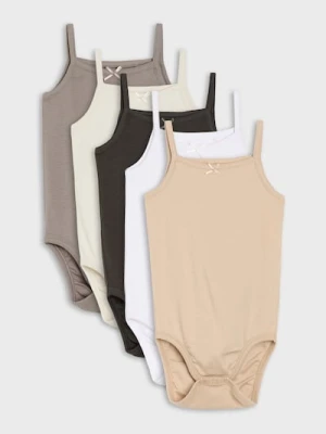 Sinsay - Bawełniane body na ramiączkach 5 pack - beżowy