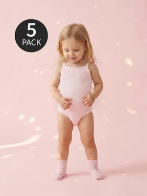 Sinsay - Bawełniane body na ramiączkach 5 pack - kremowy