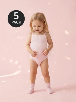 Sinsay - Bawełniane body na ramiączkach 5 pack - kremowy