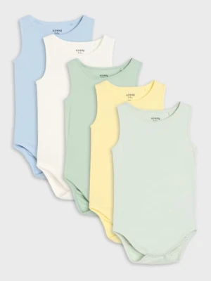 Sinsay - Bawełniane body na ramiączkach 5 pack - szary