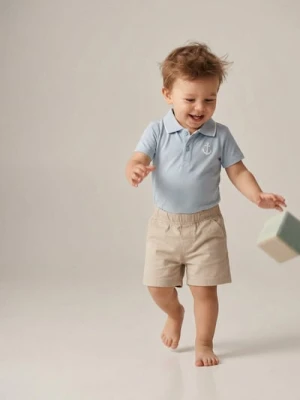 Sinsay - Bawełniane body polo z haftem kotwicy - szary