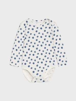 Sinsay - Bawełniane body w kropki - kremowy
