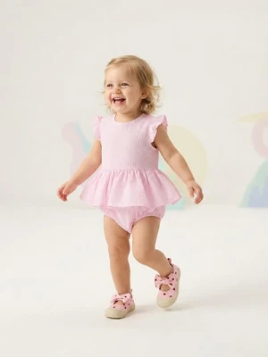 Sinsay - Bawełniane body w paski z ozdobnymi falbankami - wielobarwny