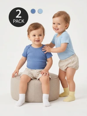 Sinsay - Bawełniane body z ażurowym wzorem 2 pack - granatowy