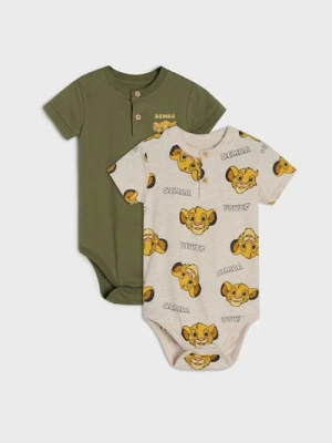 Sinsay - Bawełniane body z domieszką wiskozy 2 pack The Lion King - kremowy