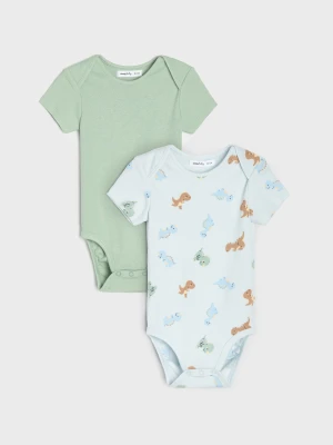 Sinsay - Bawełniane body z motywem dinozaurów 2 pack - fioletowy