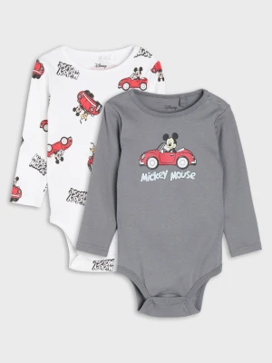 Sinsay - Bawełniane body z motywem Mickey Mouse 2 pack - szary