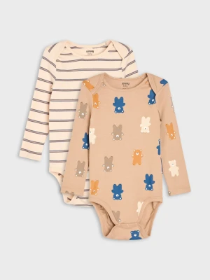 Sinsay - Bawełniane body z motywem misiów 2 pack - wielobarwny