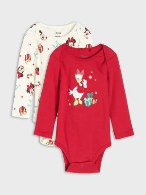Sinsay - Bawełniane body z motywem świątecznym 2 pack Minnie and Daisy - czerwony