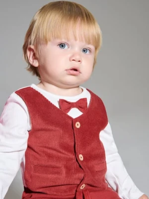 Sinsay - Bawełniane body z motywem świątecznym - kremowy