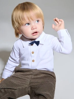 Sinsay - Bawełniane body z muszką - biały