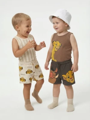 Sinsay - Bawełniane body z nadrukiem 2 pack Lion King - brązowy