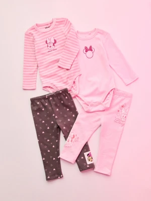 Sinsay - Bawełniane body z nadrukiem 2 pack Minnie Mouse - kremowy
