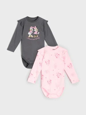 Sinsay - Bawełniane body z nadrukiem 2 pack Minnie Mouse - szary