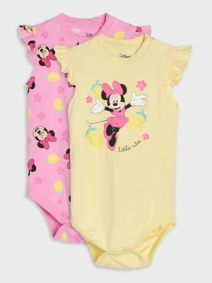 Sinsay - Bawełniane body z nadrukiem 2 pack Minnie Mouse - żółty