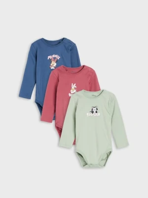 Sinsay - Bawełniane body z nadrukiem 3 pack Disney - mid blue