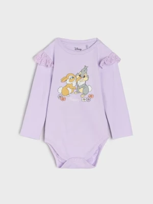 Sinsay - Bawełniane body z nadrukiem Bambi - fioletowy