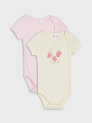 Sinsay - Bawełniane body z nadrukiem owocowym 2 pack - kremowy