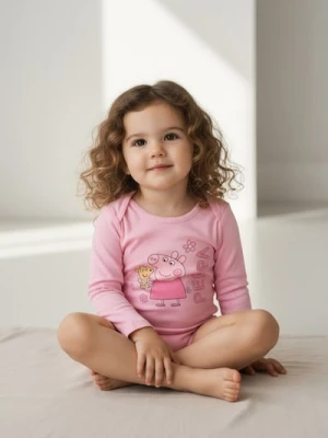 Sinsay - Bawełniane body z nadrukiem Peppa Pig - różowy