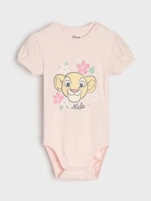Sinsay - Bawełniane body z nadrukiem The Lion King - różowy