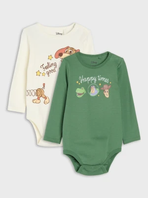 Sinsay - Bawełniane body z nadrukiem Toy Story 2 pack - kremowy