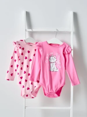 Sinsay - Bawełniane body z nadukiem Marie - różowy