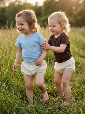 Sinsay - Bawełniane body z ozdobnymi falbanami 2 pack - brązowy