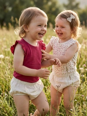 Sinsay - Bawełniane body z ozdobnymi falbanami 2 pack - kremowy