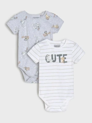 Sinsay - Bawełniane body ze wzorem 2 pack Looney Tunes - biały