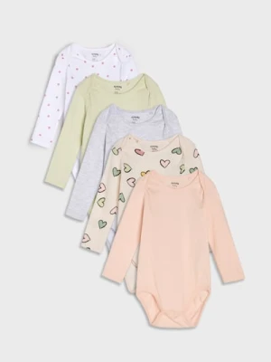 Sinsay - Bawełniane body ze wzorem 5 pack - biały