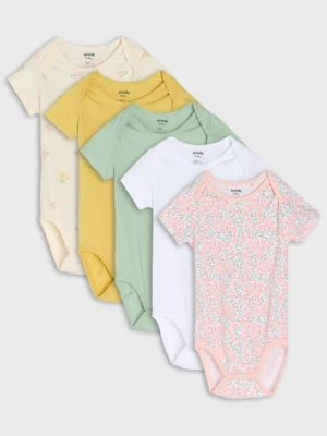 Sinsay - Bawełniane body ze wzorem 5 pack - biały