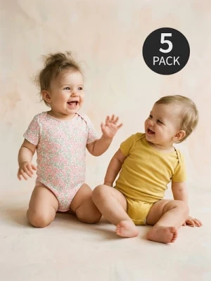 Sinsay - Bawełniane body ze wzorem 5 pack - biały