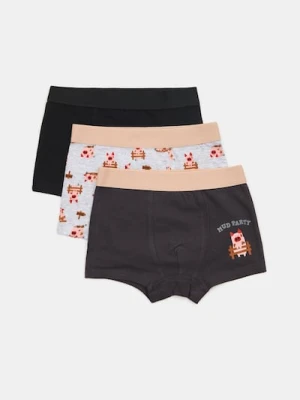 Sinsay - Bawełniane bokserki 3 pack - szary