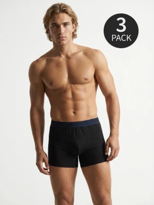 Sinsay - Bawełniane bokserki long 3 pack - czarny