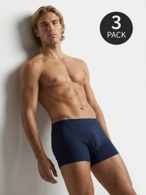 Sinsay - Bawełniane bokserki long 3 pack - granatowy