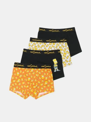Sinsay - Bawełniane bokserki z nadrukiem The Simpsons 4 pack - żółty