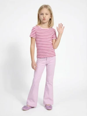 Sinsay - Bawełniane jeansy flare - fioletowy