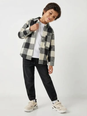 Sinsay - Bawełniane jeansy jogger - czarny