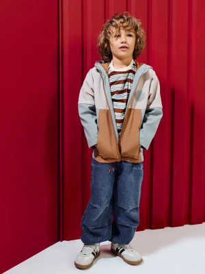 Sinsay - Bawełniane jeansy jogger loose - granatowy