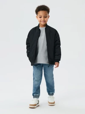 Sinsay - Bawełniane jeansy jogger - niebieski